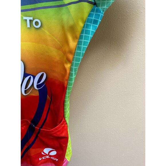 Voler Shirt Jersey Cycling Touring Full Zip Colorful Party Pardee Men's Size Lg - Picture 10 of 12